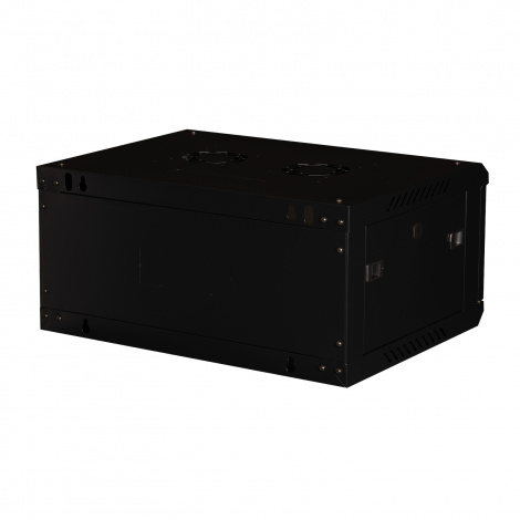 Шкаф 19" телекоммуникационный настенный, 4U 280x600х450 мм, дверь металл, черный